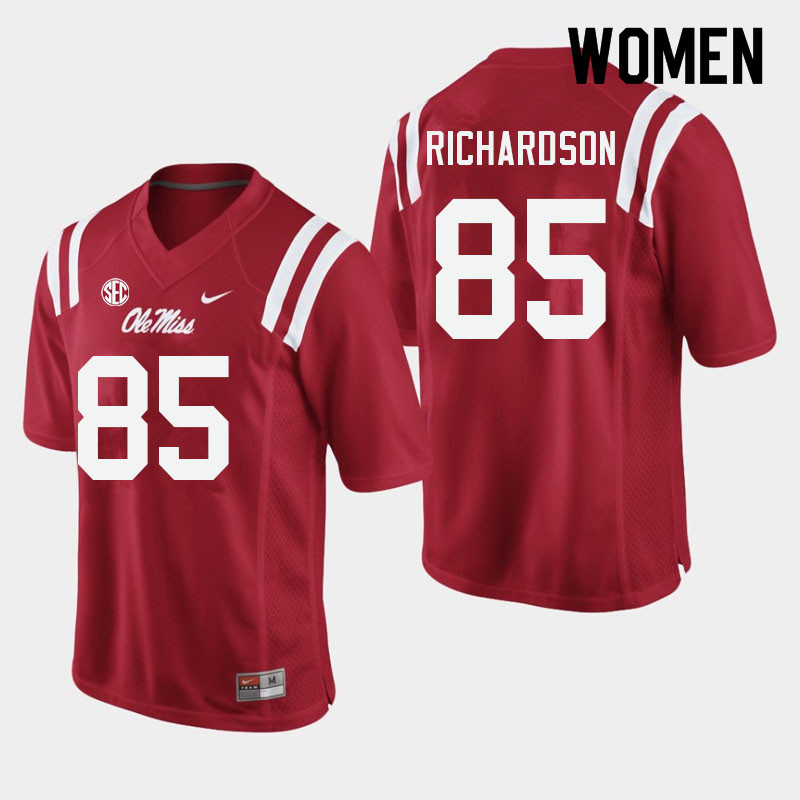 Women #85 Jamar Richardson Ole Miss Rebels College Football Jerseys Sale-Red - Click Image to Close
